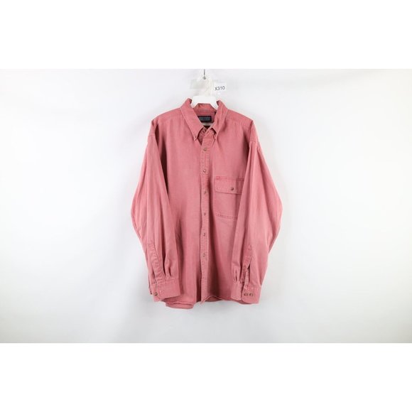 Lands' End Shirts Vintage 9s Lands End Mens Large Faded Stonewashed